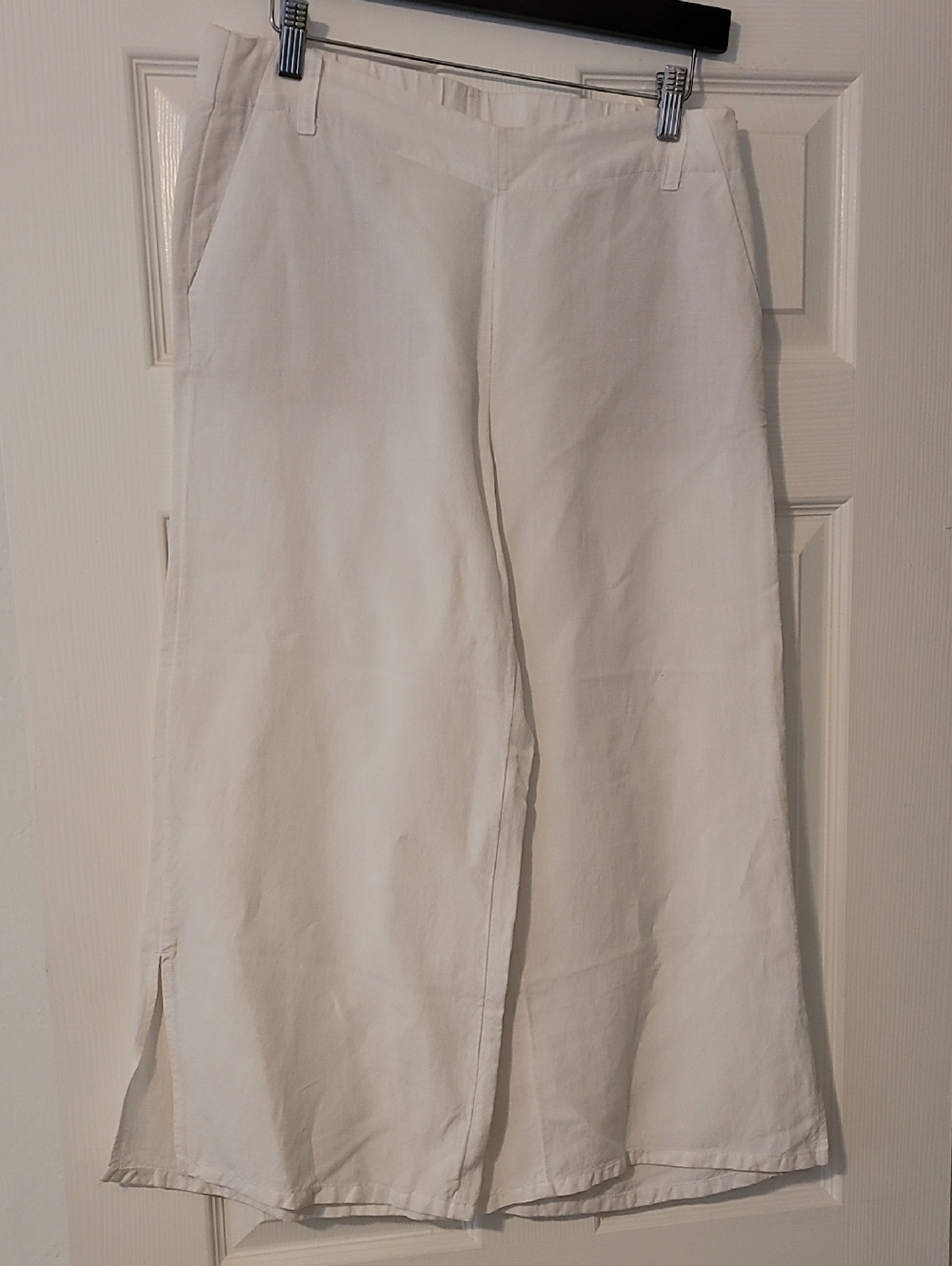 J. Jill Cream Wide-Leg Linen Pants
